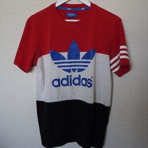 Adidas mutli color large logo t shirt size Small